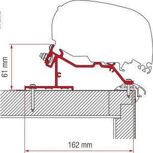 Adaptér Caravan pro uchycení markýzy Fiamma F65S/L a F80 delky 500 cm na střechu karavanu 306044 Adaptér Caravan pro uchycení markýzy Fiamma F65S/L a F80 delky 500 cm na střechu karavanu 306044