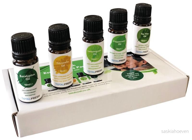 Sada esenciálních olejů pro odpařovací chladiče Totalcool Fresh 5×10 ml (Citronela, Tea Tree, Citron, Eukalyptus, Máta) 305569