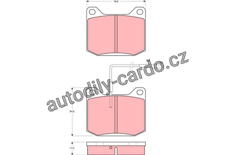 Sada brzdových destiček TRW GDB151 - PEUGEOT 504