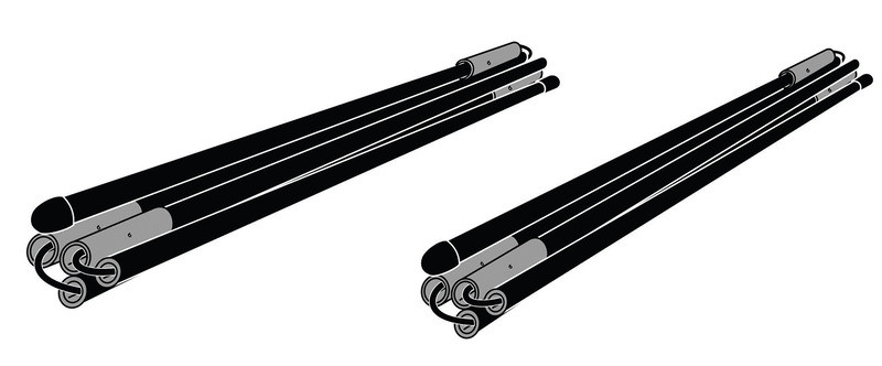 Napínáky bočních stěn THULE QuickFit a EasyLink sada 2 kusy pružné tyče pro stabilizaci předstanu pro karavany a obytné vozy 313742