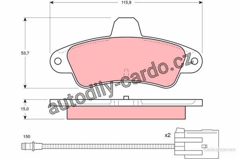 Sada brzdových destiček TRW GDB1112 - FORD MONDEO