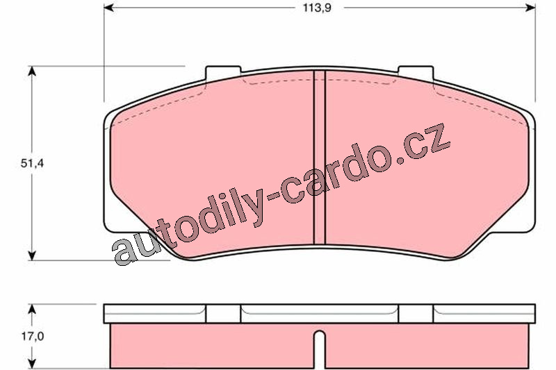 Sada brzdových destiček TRW GDB329 - VOLVO 740-760