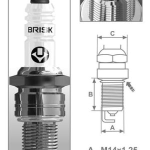 BR LR17TC-1 Zapalovací svíčka BRISK – Extra BR LR17TC-1 Zapalovací svíčka BRISK – Extra