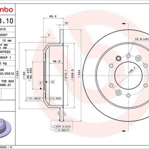 Brzdový kotouč BREMBO 08.A633.10 Brzdový kotouč BREMBO 08.A633.10