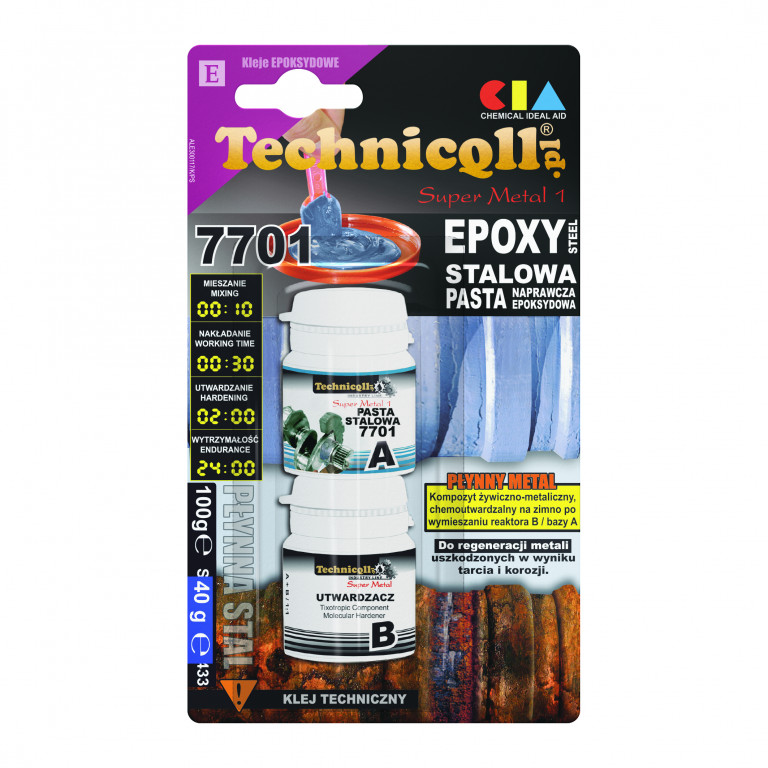 Pasta epoxidová ocelová TECHNICQLL 100g 721731 Pasta epoxidová ocelová TECHNICQLL 100g 721731