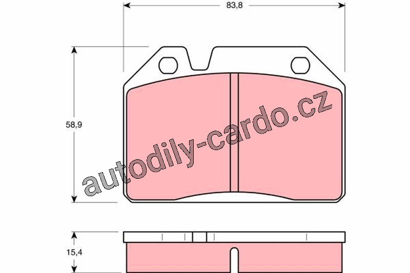 Sada brzdových destiček TRW GDB119 - PEUGEOT 304
