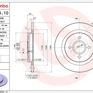 Brzdový kotouč BREMBO 08.A274.10 Brzdový kotouč BREMBO 08.A274.10