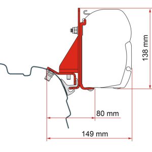 Adaptér montážní Fiamma pro markýzy F45 na VW T5 / T6 pro střešní žlábek Brandrup / Reimo Combi Rail, 2 ks (12 cm), černá barva 312261 Adaptér montážní Fiamma pro markýzy F45 na VW T5 / T6 pro střešní žlábek Brandrup / Reimo Combi Rail, 2 ks (12 cm), černá barva 312261