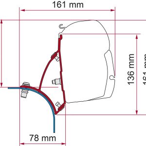 Adaptér pro markýzu Fiamma Kit VW T5/T6 Lift Roof Deep Black pravostranné řízení 313979 Adaptér pro markýzu Fiamma Kit VW T5/T6 Lift Roof Deep Black pravostranné řízení 313979