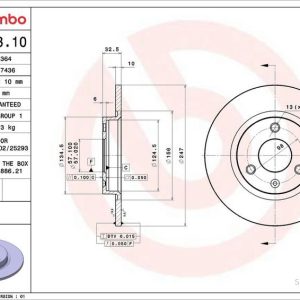 Brzdový kotouč BREMBO 08.5583.10 Brzdový kotouč BREMBO 08.5583.10