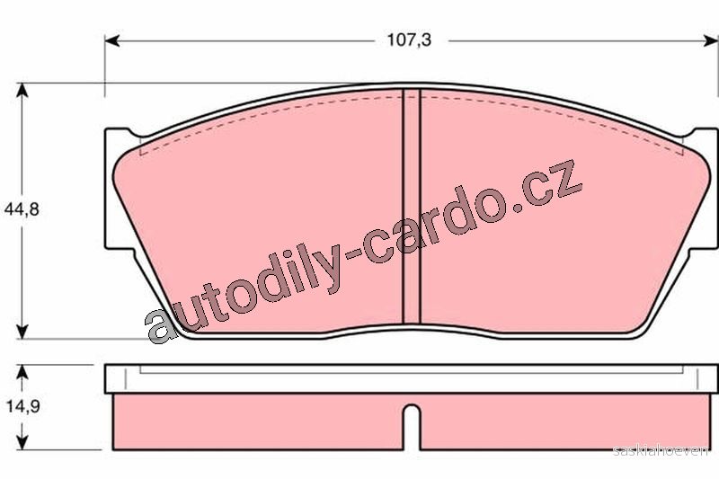 Sada brzdových destiček TRW GDB284 - HONDA CIVIC, ACCORD