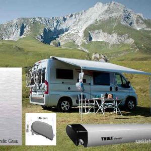 Střešní markýzový set Thule Omnistor 6300 4,00 m pro Fiat Ducato H2 (stříbrná, černé krytky) 313419