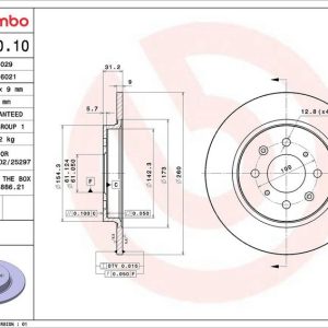 Brzdový kotouč BREMBO 08.B310.10 Brzdový kotouč BREMBO 08.B310.10
