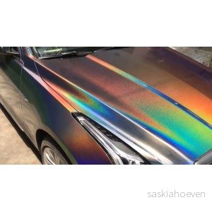 Chromovaná laserová duhová šedá polepová fólie 152x700cm - interiér/exteriér ILF01-070