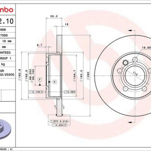 Brzdový kotouč BREMBO 08.7132.10 Brzdový kotouč BREMBO 08.7132.10