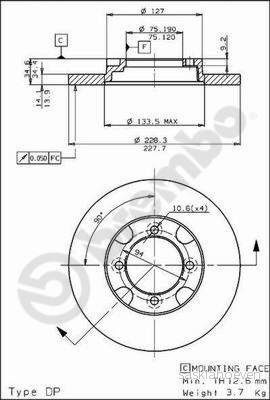 Brzdový kotouč BREMBO 08.5356.10
