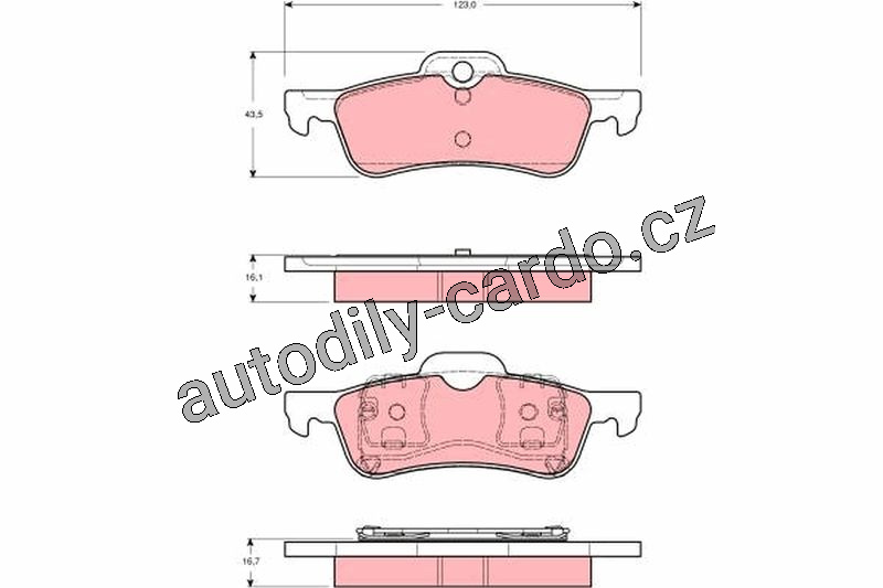 Sada brzdových destiček TRW GDB1477 - MINI COOPER