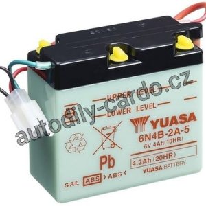 Motobaterie YUASA 6N4B-2A-5 4Ah 6V P+ /102x48x96/ Motobaterie YUASA 6N4B-2A-5 4Ah 6V P+ /102x48x96/