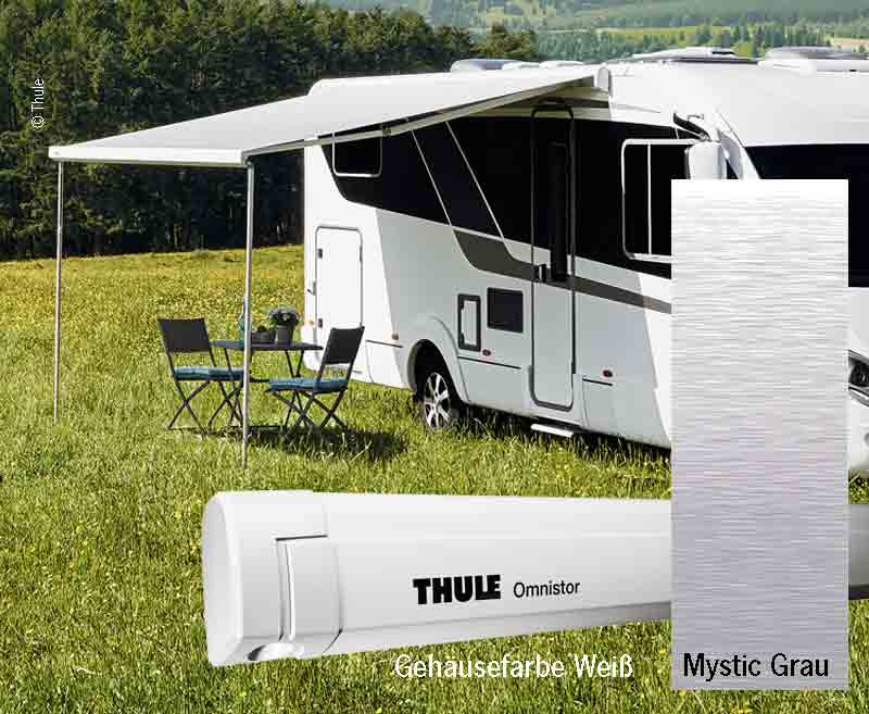 Markýza kazetová nástěnná Thule Omnistor 5200, 2,6 m (pouzdro Bílá, plátno Mystic Grey, výsuv 2,0 m) 312439