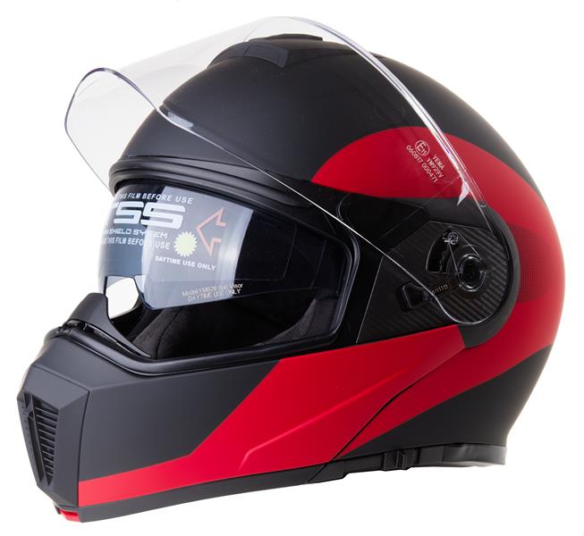 YP YM929-E-XL Přilba RIDERO integrální černo-červená vel. XL 993321