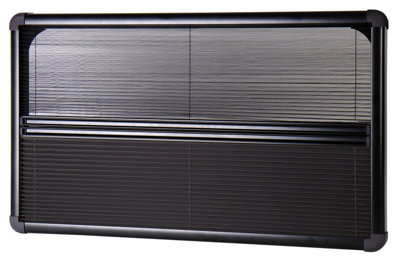 Roleta vnitřní kazetová Carbest RW Eco se zatemněním a moskytiérou, hliníkový rám, černá barva, celkové rozměry 531 × 496 mm 313174