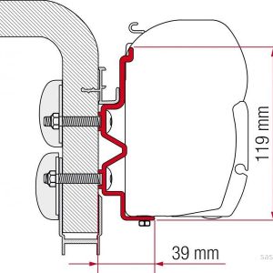 Adaptér na uchycení markýzy Fiamma F45 a F70 delky 300 cm na stěnu Hobby/Hymer Camp 306006 Adaptér na uchycení markýzy Fiamma F45 a F70 delky 300 cm na stěnu Hobby/Hymer Camp 306006