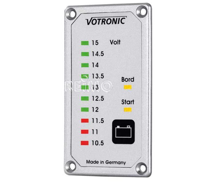 Zkoušečka napětí baterií Duo S kontrolní panel pro palubní a startovací akumulátor 12 V vestavná hloubka 15 mm 302596