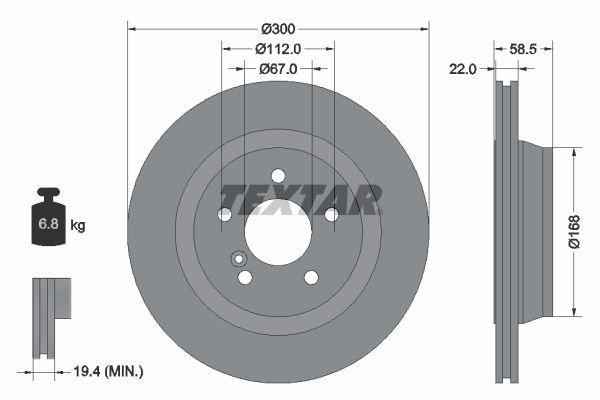Brzdový kotouč TEXTAR 92099503